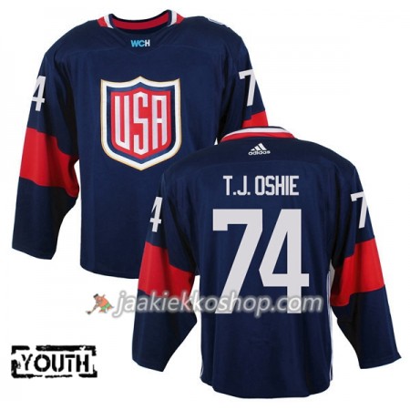 USA Team Pelipaita T.J. Oshie 74 2016 World Cup Lapsille Sininen Premier Paita